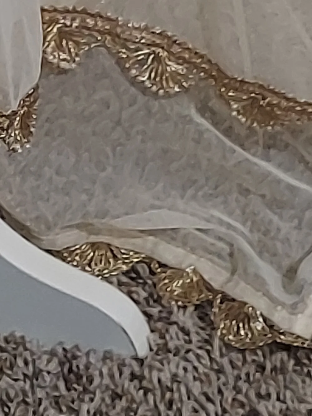 Sheer Ivory Dupatta with Gold Trim